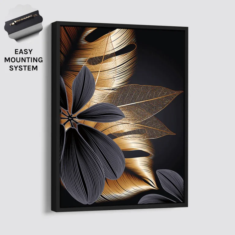 BLACK & GOLD LEAF Black Frame