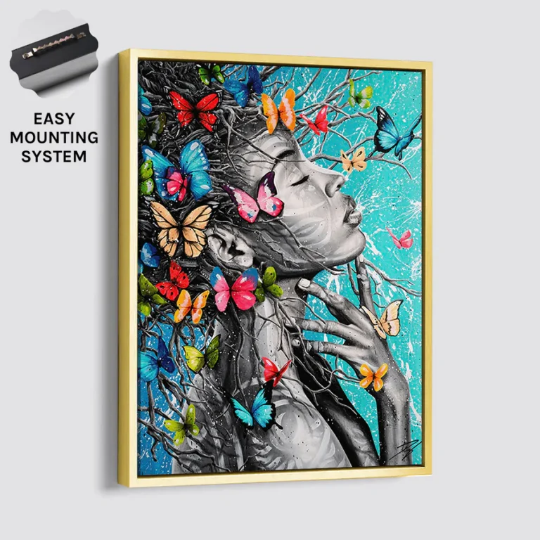 BUTTERFLY GIRL Gold Frame