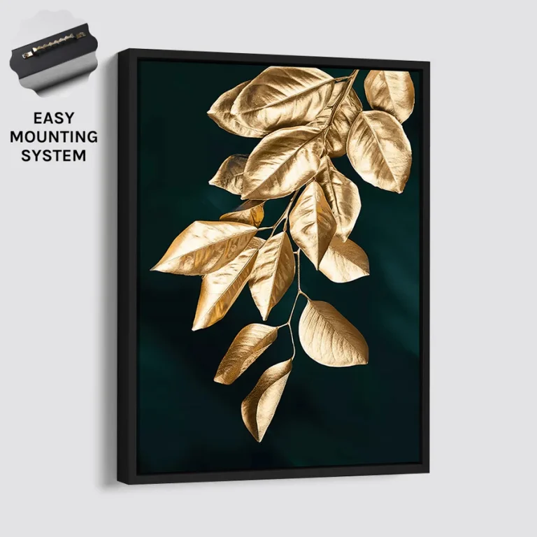 GOLD LEAVES Black Frame (Variant C)