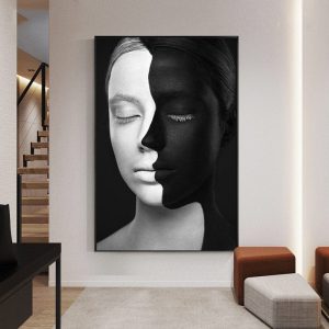 black and white