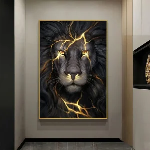 focused lion