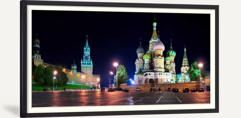 Red Square at night Moscow