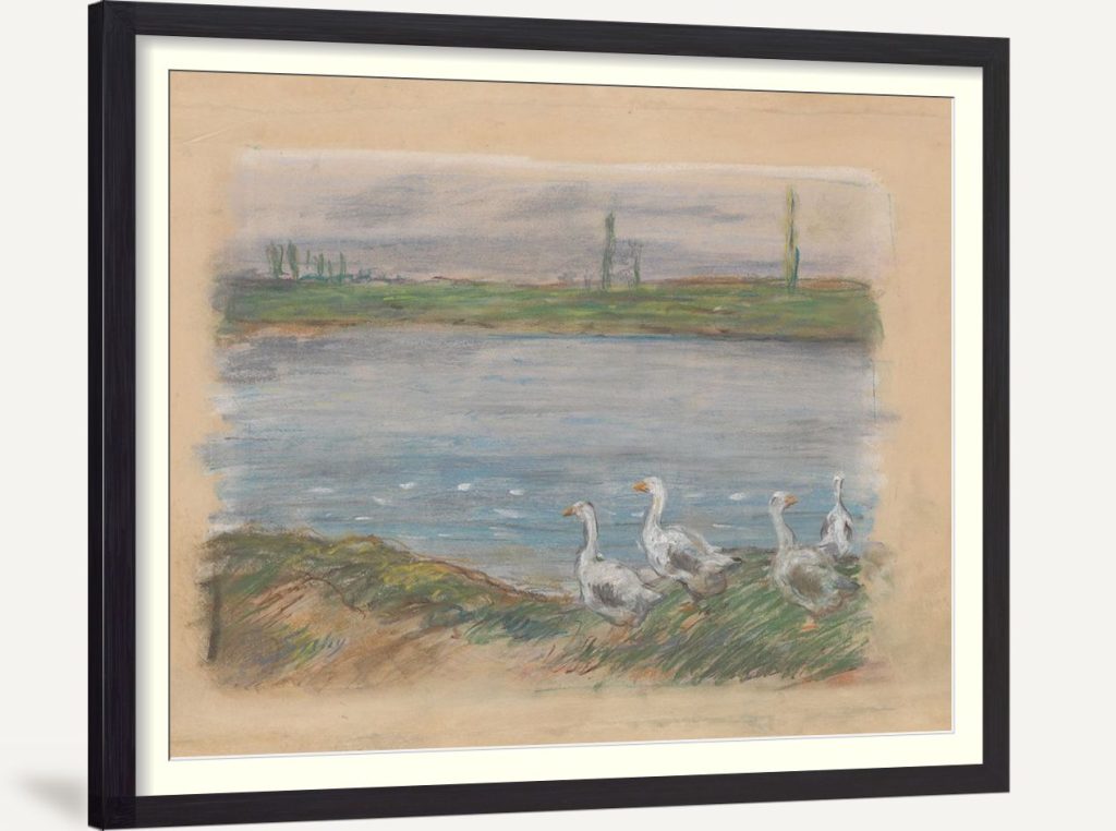 Four Geese By a Pond (19th century)