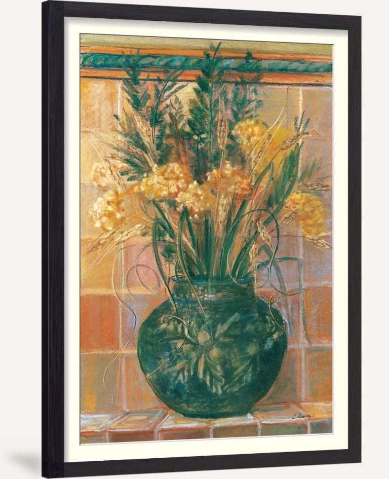 Grasses in Green Vase