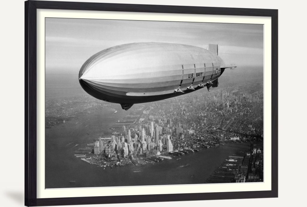 USS Macon (ZRS-5) Flying over New York Harbor, circa 1933