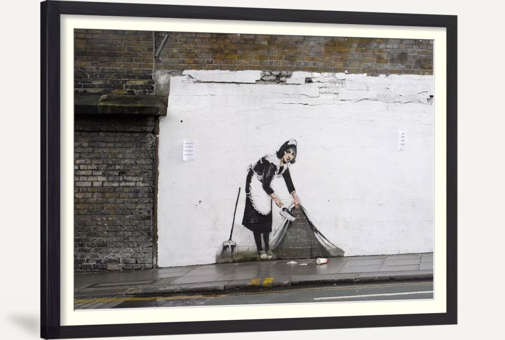 Regents Park Rd, Camden, London (graffiti attributed to Banksy, detail)
