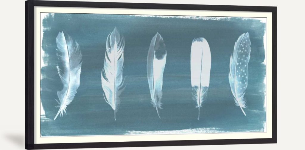 Feathers on Dusty Teal I