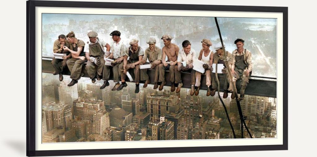 Lunch atop a Skyscraper, New York 1932 (detail of colorized version)